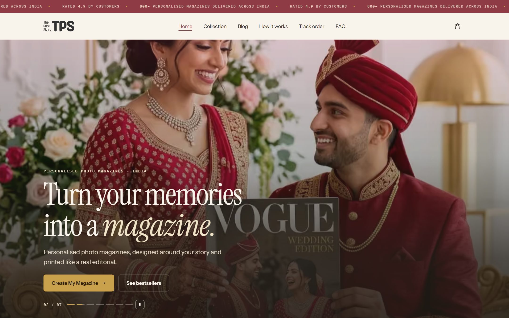 The Print Story storefront with its interactive photo-layout editor